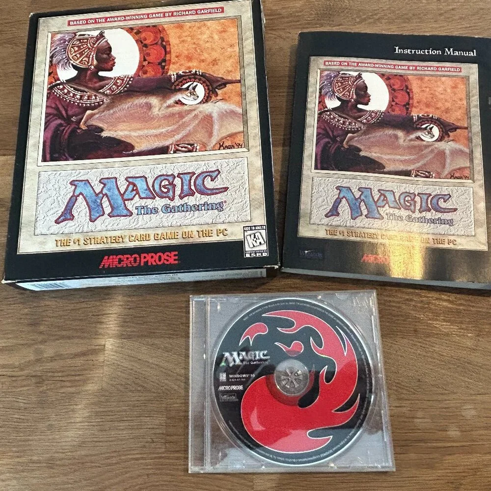 Lot of 2 MAGIC THE GATHERING Microprose PC Game and Expansion Set Complete 1997